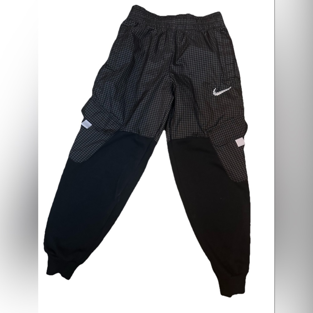Nike Kids Black and Gray Grid Joggers
